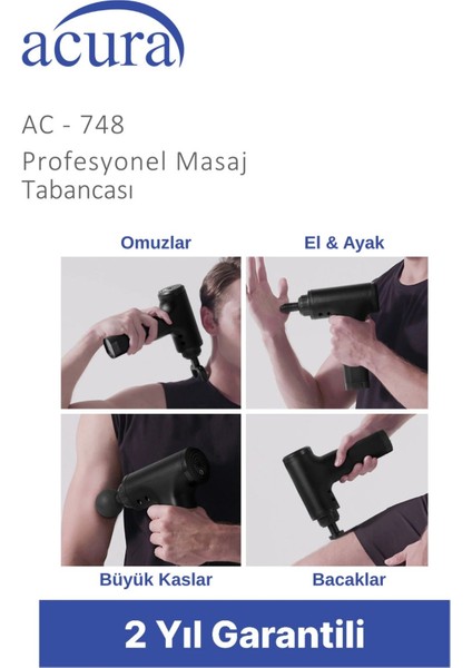 AC-748 4 Başlıklı Profesyonel Masaj Tabancası indirimleri