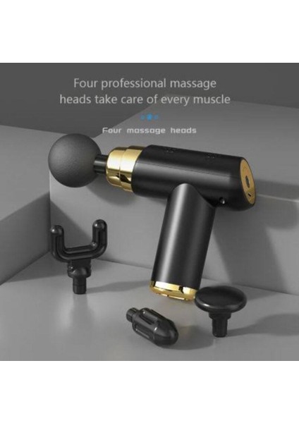 6 Kademe Hızlı Masaj Tabancası, 4 Başlık, Siyah Renk fiyatları