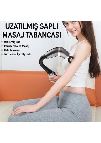 Profesyonel Şarjlı Masaj Tabancası - Derin Doku Masajı, 6 Hız Ayarlı, 4 Başlıklı Şarjı Masaj Aleti modelleri