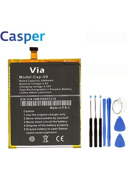 Casper Via V8 Pil Batarya ve Tamir Seti fiyatları