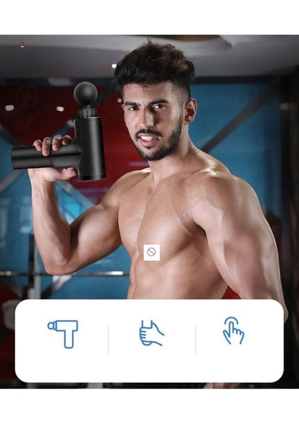 Dn - 133 Masaj Tabancası Sporcu Masaj Aleti 4 Başlıklı 6 Kademeli Şarjlı Sporcu Masaj Tabancası