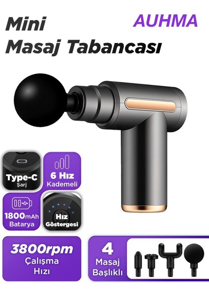 Amg6 Masaj Tabancası – 6 Kademeli, Derin Doku Masajı, Yüksek Tork Motor