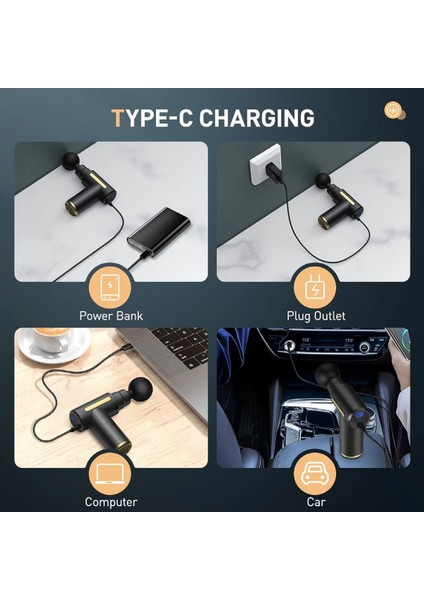 Amg6 Masaj Tabancası – 6 Kademeli, Derin Doku Masajı, Yüksek Tork Motor