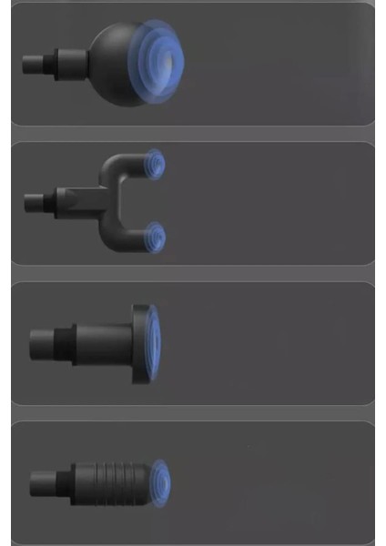 Mini masaj tabancası, 4 başlıklı, profesyonel, rahat ve etkili kullanım Siyah renk fırsatları