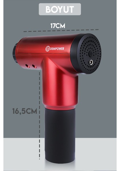 Titreşimli Masaj Tabancası 4 Başlıklı Kırmızı indirimleri