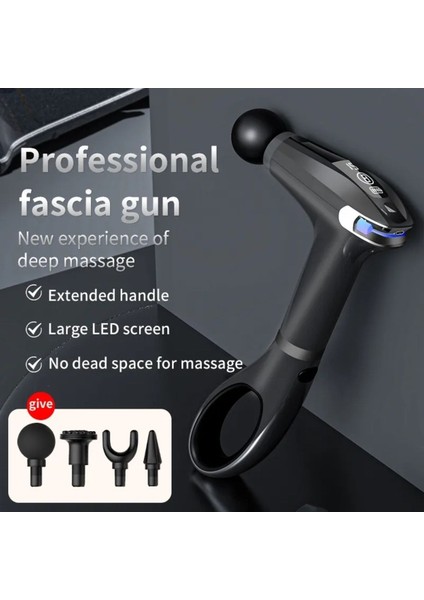 Şarjlı Dijital Derin Doku Masaj Tabancası, Siyah, Hafif ve Güçlü Performans fırsatları