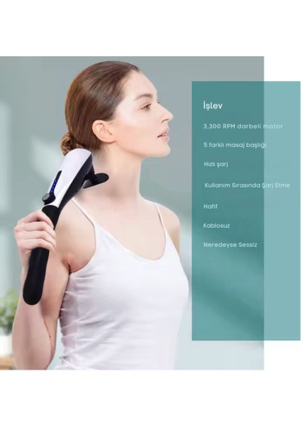 S426 Titreşimli 5 Başlıklı Mini Şarjlı Vücut Masaj Aleti