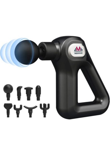 Masaj Aleti 30W Motorlu Derin Doku Kas Masaj Tabancası 8 Başlık / 12 Hız Kademesi Vip KH-750