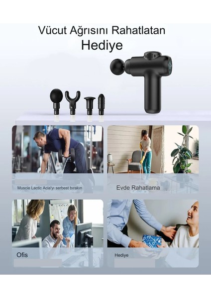 HAMS103 Ekranlı Masaj Tabancası Cihazı 6 Modlu Şarjlı Vurmalı Vücut Boyun Masaj fiyatları