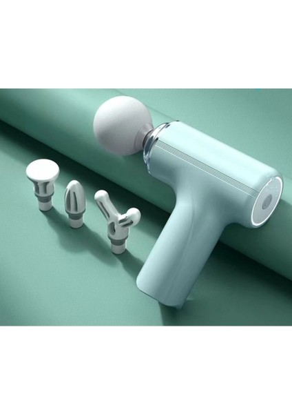 Masaj Tabancası Sporcu Masaj Aleti 4 Başlıklı Şarjlı Titreşimli Sporcu Masaj Tabancası