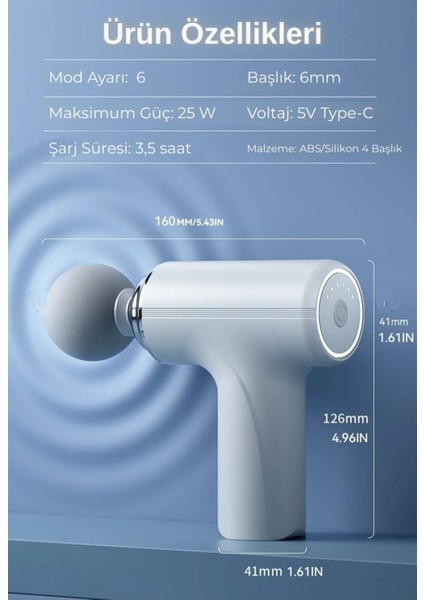 Masaj Tabancası Sporcu Masaj Aleti 4 Başlıklı Şarjlı Titreşimli Sporcu Masaj Tabancası indirimleri