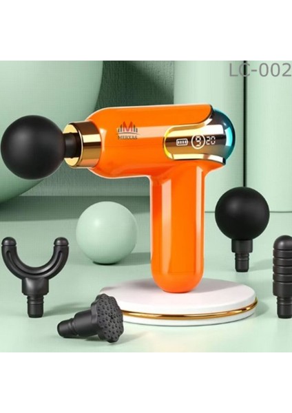 Yeni Nesil Şarjlı Masaj Tabancası Sporcu Masaj Aleti 4 Başlıklı