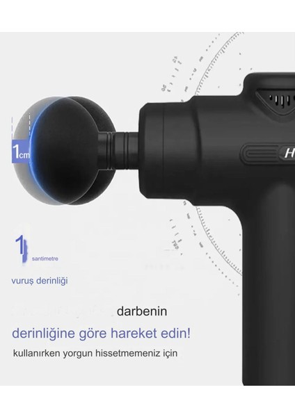 Kablosuz Masaj Tabancası, 6 Mod, LCD, Hız Ayarlı, Siyah Renk indirimleri