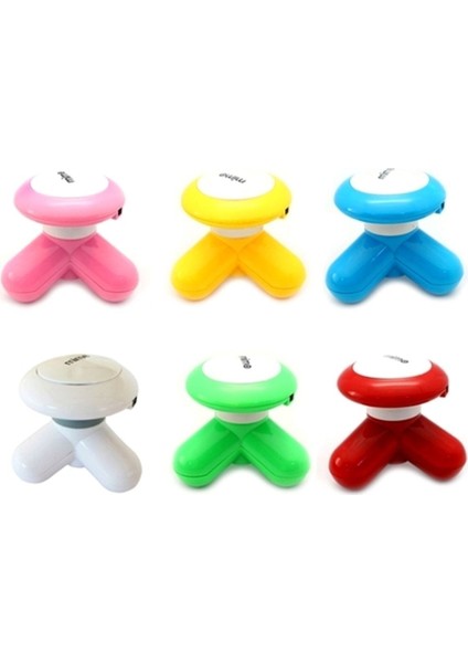 Kırmızı Mini Titreşimli Masaj Aleti, 3 Başlıklı, Pilli ve USB Şarjlı