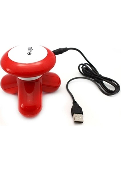 Kırmızı Mini Titreşimli Masaj Aleti, 3 Başlıklı, Pilli ve USB Şarjlı modelleri