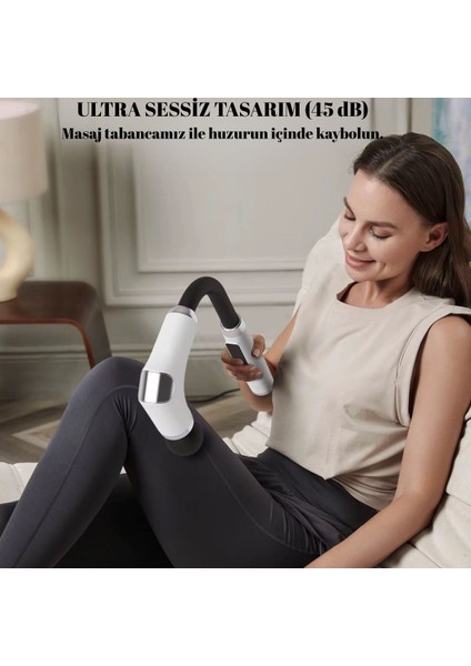 Şarjlı Masaj Tabancası - 4 Başlıklı, Sessiz Fırçasız Motor, Derin Doku Kas Masaj Aleti