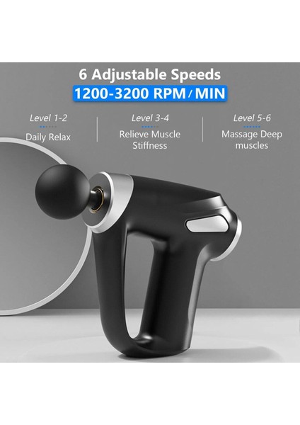 ERG-743 Deep Tissue Şarjlı Darbeli Masaj Tabancası Vücut Masaj Aleti