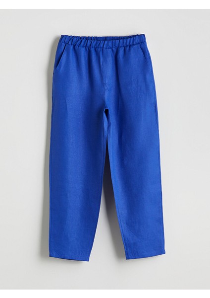Yeni Sezon Beli Lastikli Keten Kadin Pantolon - S5O265Z8