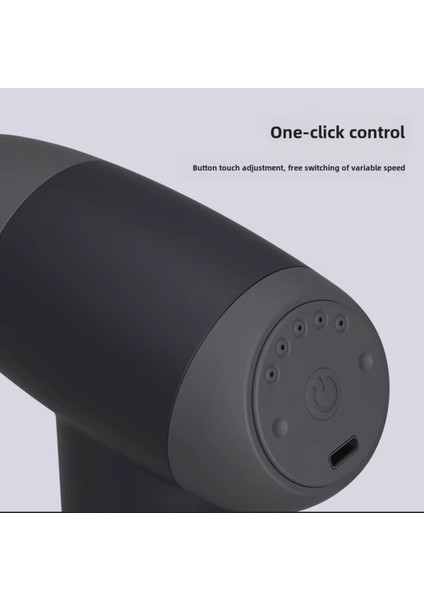 Gri renk mini masaj tabancası, 4 başlıklı, şarjlı, 5 kademeli, Type-C girişli modelleri