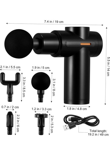 Mini Masaj Tabancası Titreşimli 4 Başlıklı 6 Kademeli Type C Girişli fiyatları