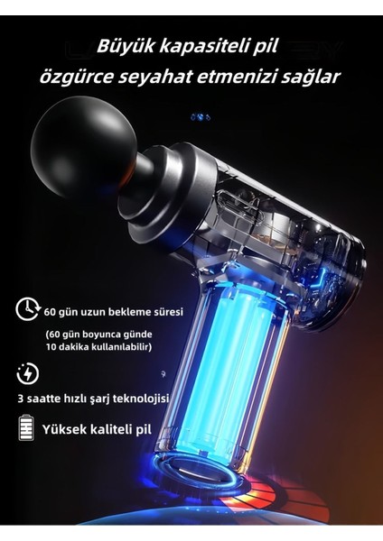 Taşınabilir Spor Masaj Tabancası, Çanta ve Yağlar ile Renkli Siyah Hediye Seti modelleri