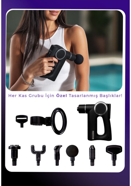 Yüksek Titreşimli Isıtmalı Masaj Aleti, Siyah, 3'ü 1 Arada, Sessiz ve Etkili modelleri