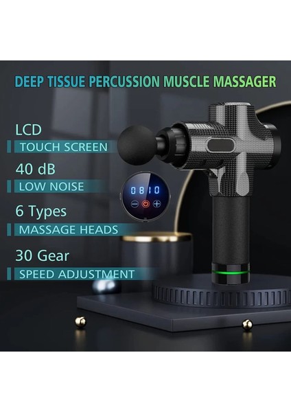 ERG-745 Profesyonel Şarjlı Dijital Ekran Darbeli Masaj Tabancası Vücut Masaj Aleti