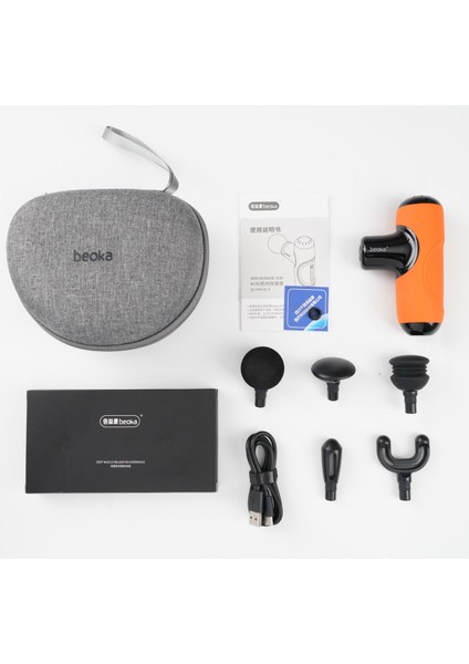 Şarjlı 5 Başlıklı 5 Kademeli Titreşimli Çantalı Profesyonel Mini Masaj Tabancası Q1 modelleri