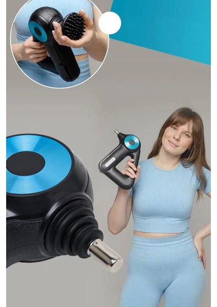 Kablosuz 12 Başlıklı Titreşimli Profesyonel Masaj Aleti, Spor ve Günlük Kullanım Siyah