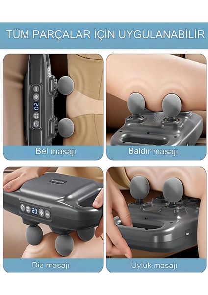 Relaxing 4 Top Masaj Cihazı Özel 4 Başlıklı LED Ekran 6 Program Masaj Tabancası fiyatları