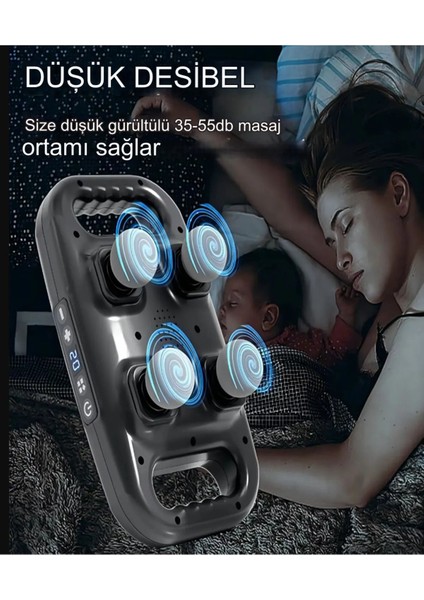 Relaxing 4 Top Masaj Cihazı Özel 4 Başlıklı LED Ekran 6 Program Masaj Tabancası