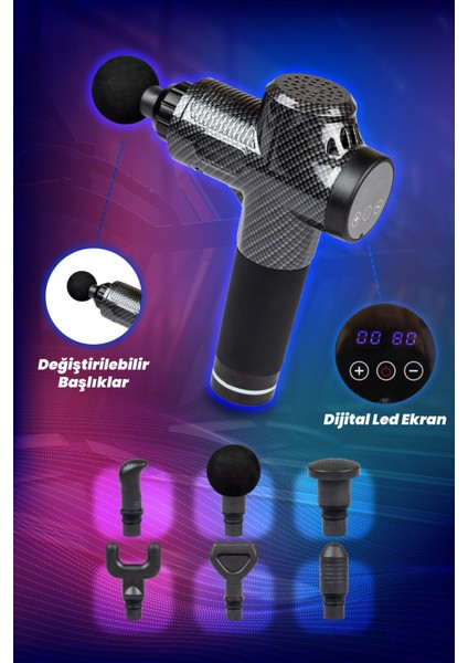 Masaj Tabancası 6 Başlıklı Profesyonel Masaj Aleti fiyatları