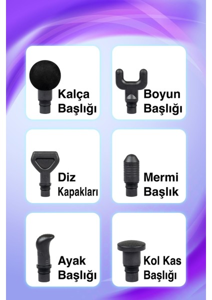 Masaj Tabancası 6 Başlıklı Profesyonel Masaj Aleti modelleri