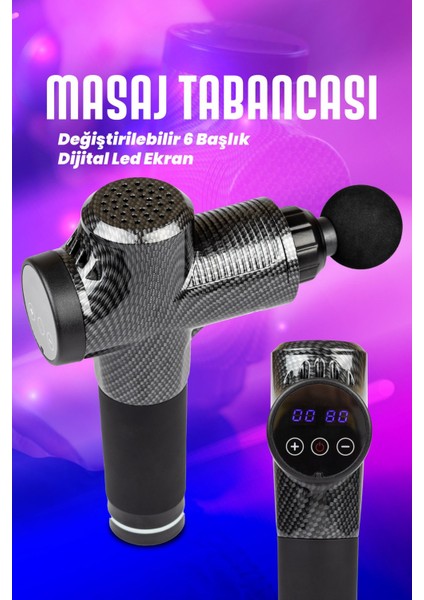 Masaj Tabancası 6 Başlıklı Profesyonel Masaj Aleti fırsatları