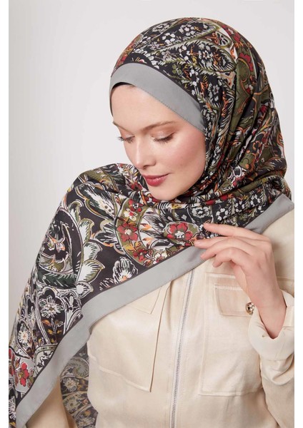 Çağla Yeşili Soyut Çiçek Desen Love Şal modelleri