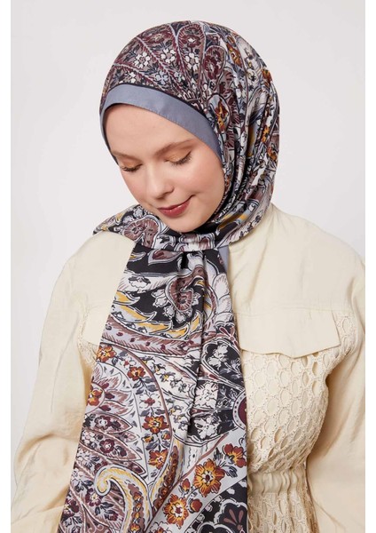 Gri Soyut Çiçek Desen Love Şal fiyatları