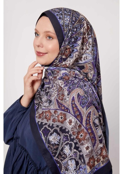 Morcivert Soyut Çiçek Desen Love Şal