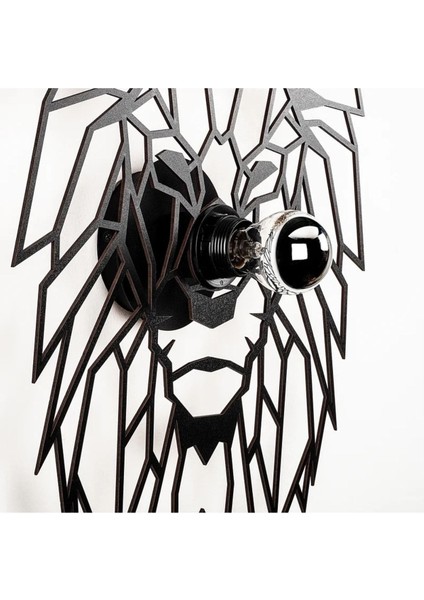 Lion Aslan Desenli Yansıtma Tasarımlı Doğal Ahşap Mdf Lazer Rustik Salon Aplik Duvar Dekoru modelleri