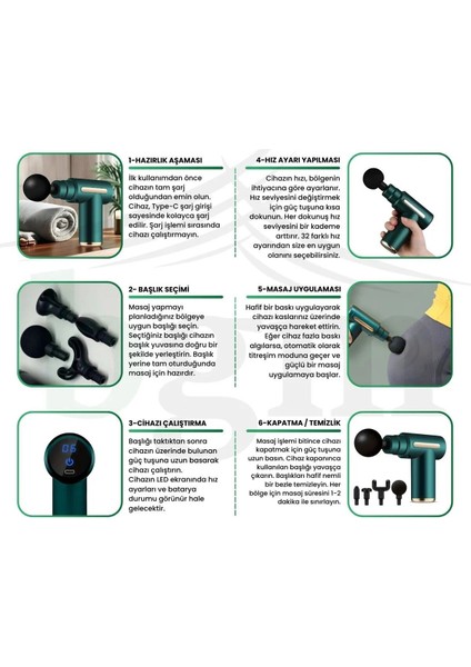 LED Oval Ekran Masaj Tabancası