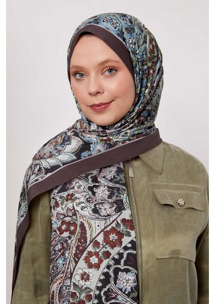 K.kahve Soyut Çiçek Desen Love Şal fiyatları