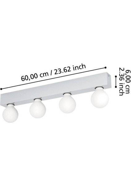 900518 Iç Mekan " Guanal " Krom Renk Alüminyum, Çelik Duvar Lambası IP20 E27 Max: 4X40W En: 60 modelleri