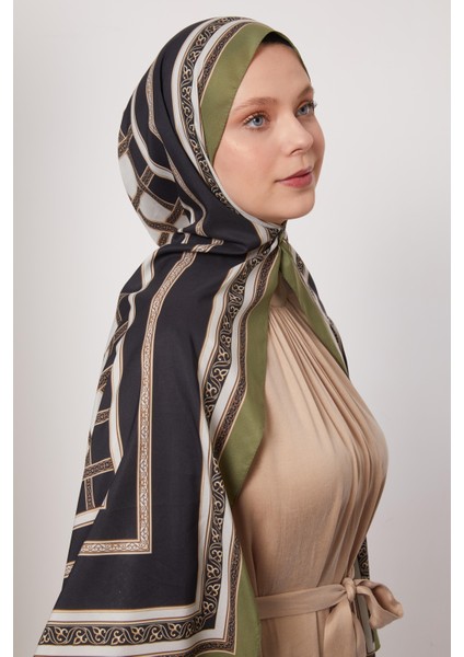 Yeşil Şeritli Varak Desen Love Şal fiyatları