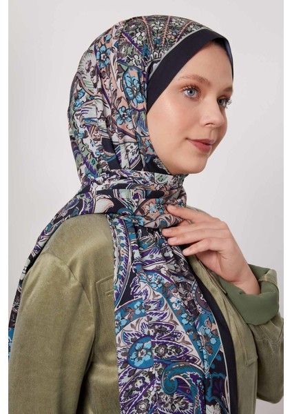 Indigo Soyut Çiçek Desen Love Şal fiyatları