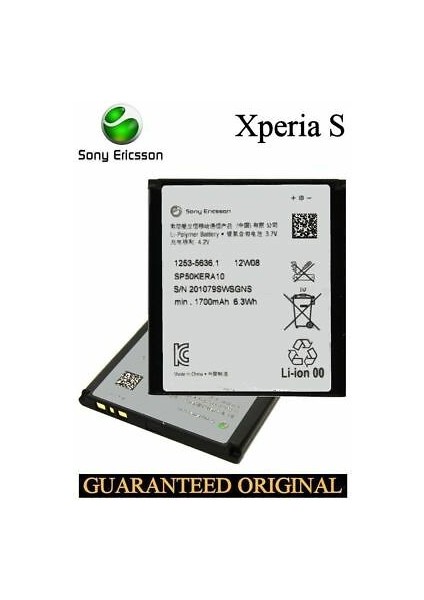 Sony Xperia S LT26I BA800 Pil Batarya Pil SP50KERA10 Orjinal fiyatları