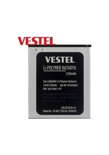 Vestel Venüs V3 5010 Pil Batarya 2250 Mah