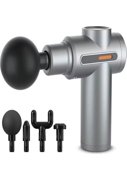 Mini taşınabilir sessiz masaj aleti, 6 hız, LCD ekran, 3600 RPM, gri renk