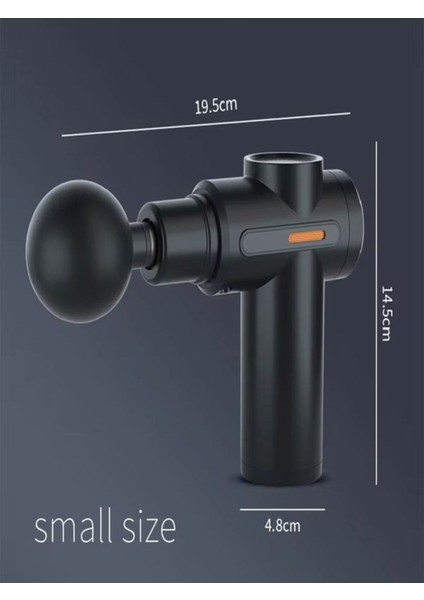 Mini taşınabilir sessiz masaj aleti, 6 hız, LCD ekran, 3600 RPM, gri renk