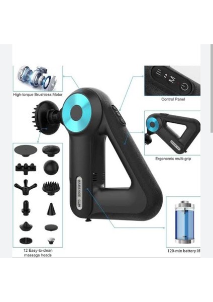 Darbeli Şarjlı 12 Başlıklı Masaj Aleti