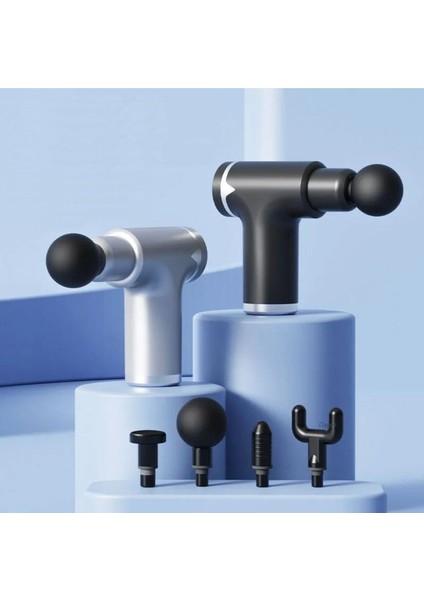 Masaj Aleti Kas Masaj Tabancası 6 Kademeli Type-C Hızlı Şarj Girişli 4 Farklı Masaj Başlıklı F830 modelleri