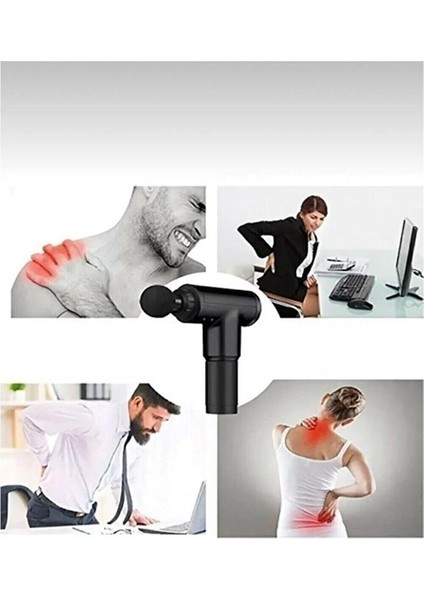 Kablosuz Masaj Tabancası, 4 Başlıklı, 6 Kademeli, Sporcu ve Boyun Bel Sırt için Renk: Gri fırsatları